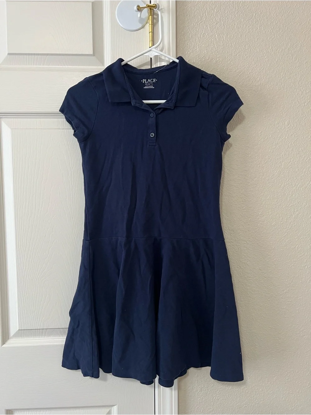 The Children’s Place Navy Blue Polo Fit & Flare Dress Girls XL 14